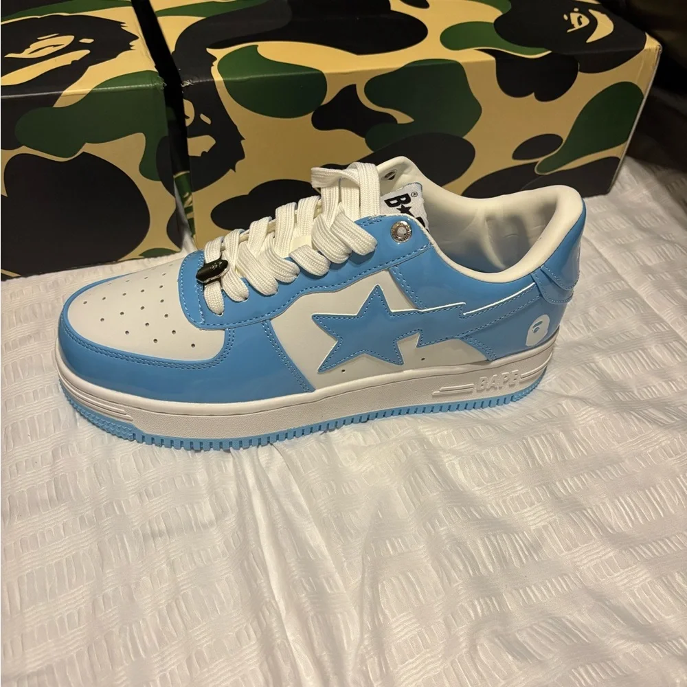 BAPE Kids' Blue and White Sneakers - Picture 6 of 7